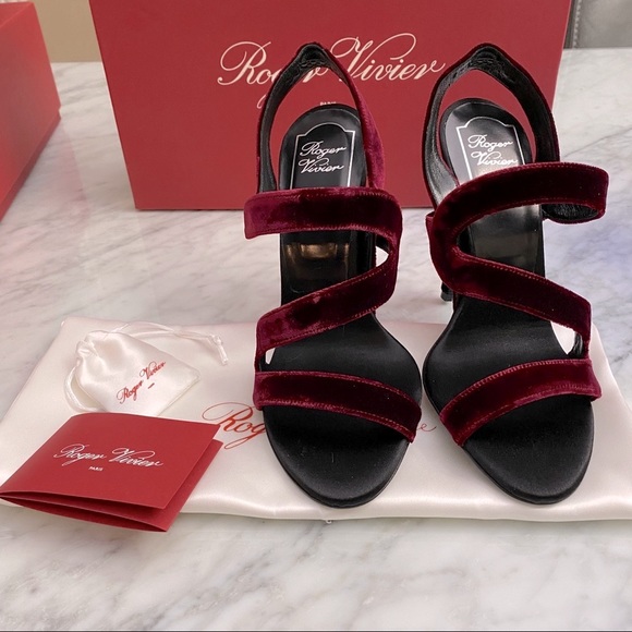 Gorgeous🔥 Roger Vivier zig zag velvet sling back pumps - Picture 4 of 7